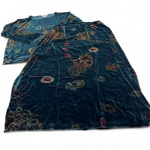 David Dart Vintage Velour Like Skirt & Long Sleeved Top Size Medium Side Splits